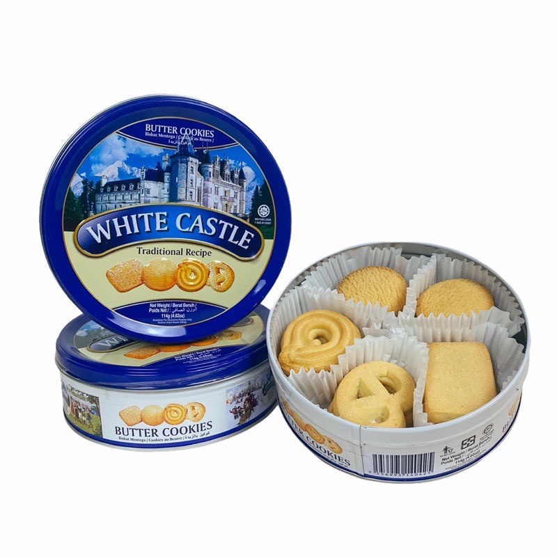 คุกกี้พระราชวังWhite Castle Butter Cookies คุกกี้กระป๋องเหล็ก ขนาด 114