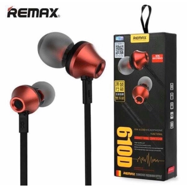 Remax RM-610D หูฟังแบบ in-Ear เบสหนักเสียงดี พร้อมส่ง | Shopee Thailand