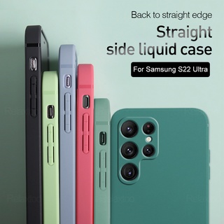 Camera Shockproof Case Square Liquid Silicone Phone Cover For Samsung Galaxy S22 Ultra S22Ultra S 22 Plus S22+ 5G