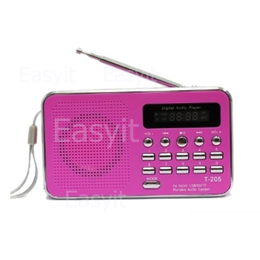 easy-itลำโพงวิทยุmp3-รุ่นt-205-สีชมพู