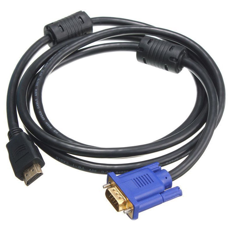 1.8M Blue HDTV HDMI to VGA HD15 Male Adapter Cable Converter for PC TV DF  New | Shopee Thailand