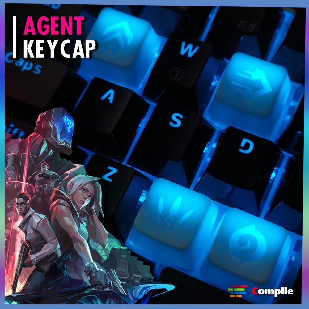 ภาพหน้าปกสินค้าKeycap Valorant ปุ่มคีย์บอร์ดสกิลตัวละครวาโรแรน 4สกิล วัสดุแข็งแรง ( สินค้า ) จากร้าน compileofficial บน Shopee