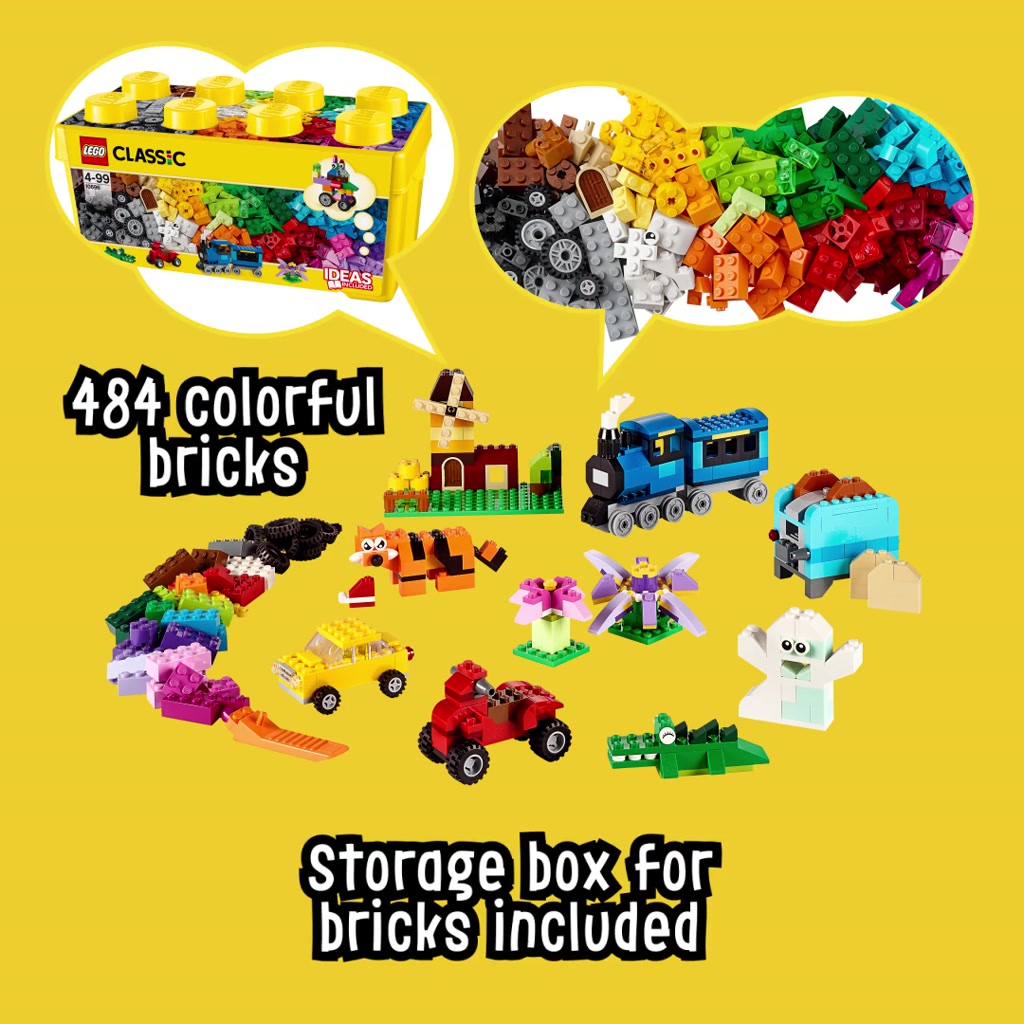 LEGO Classic 10696 Medium Creative Brick Box (484pcs.), Building Blocks ...