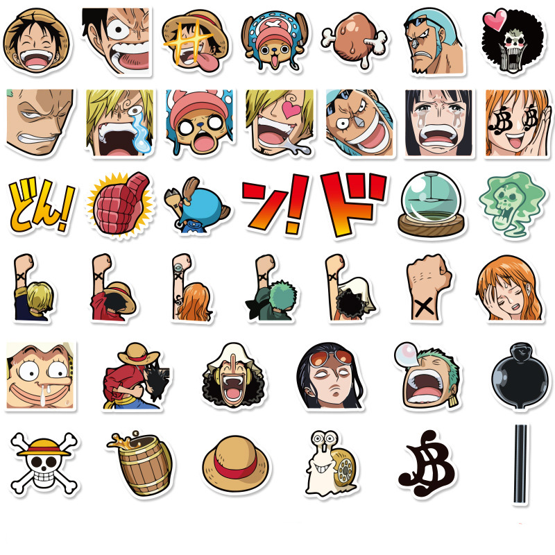 สติ๊กเกอร์ลายการ์ตูน-one-piece-กันน้ํา-40-ชิ้น