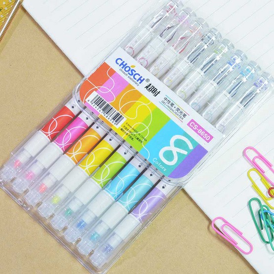 ปากกา 2 in 1 CHosCH 8 สี ส่งฟรีลงทะเบียน | Shopee Thailand