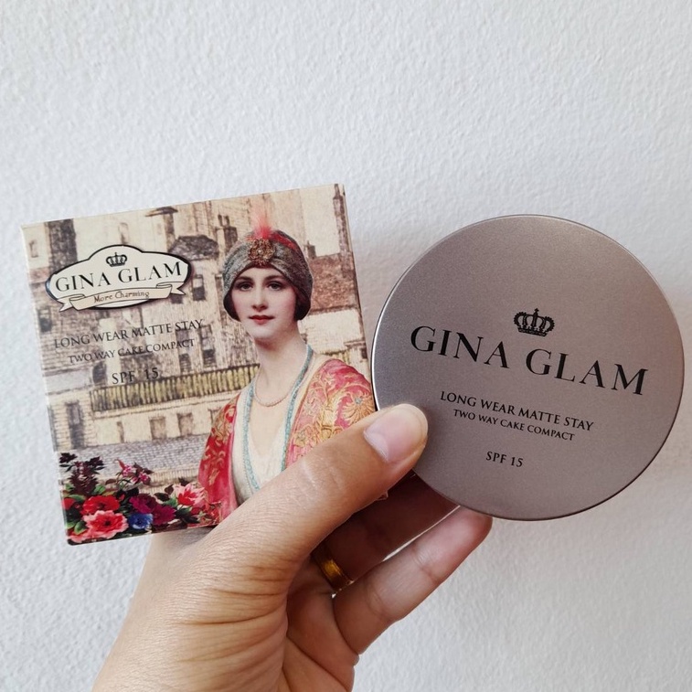 แป้งคุมมันผสมรองพื้น G40 Gina Glam Long Wear Matte Stay Two Way Cake ...