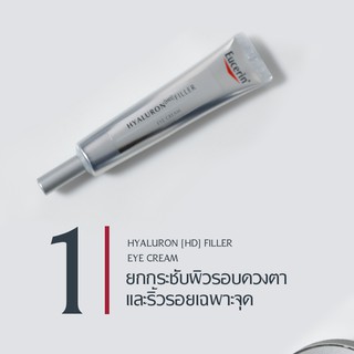 🔥แท้100% ฉลากไทย Eucerin HYALURON-FILLER EYE CREAM 15 ml บำรุงหางตา หน้าผาก เติมริ้วรอยให้ดูตื้นขึ้น