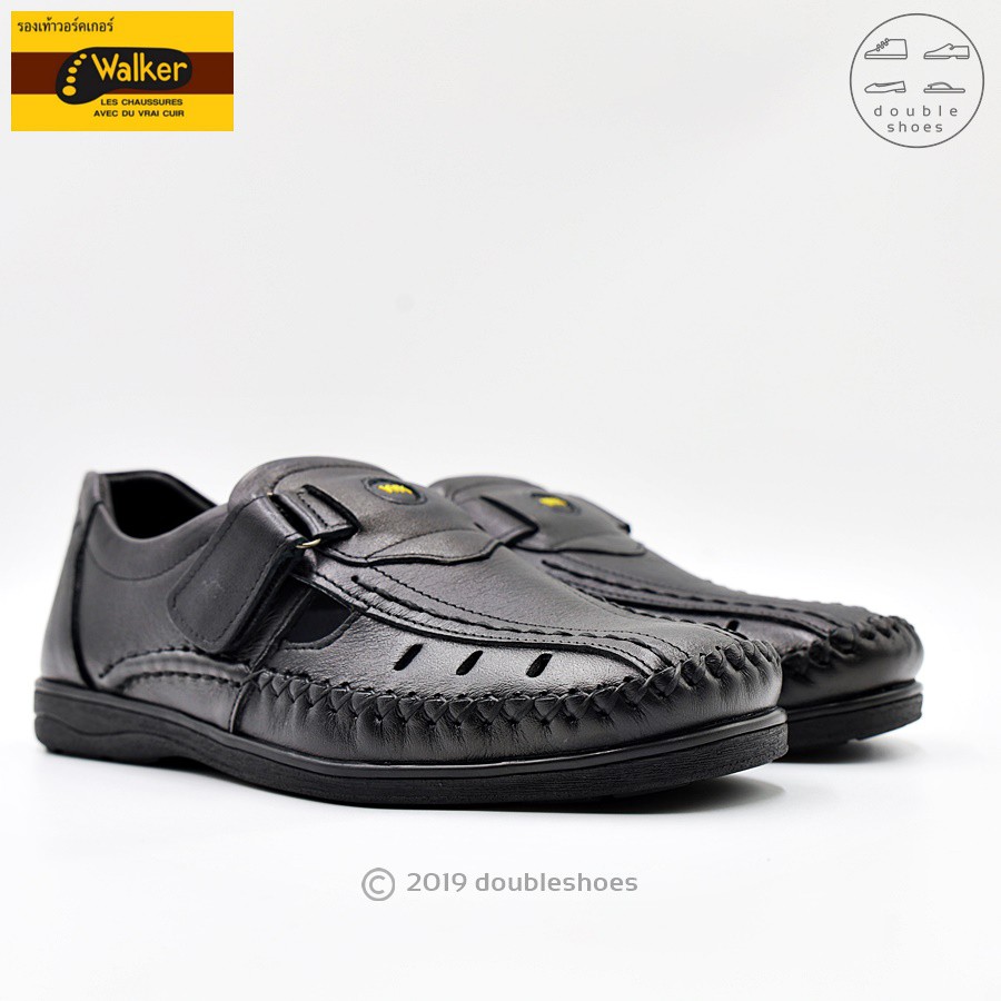 walker-แท้-รองเท้าคัทชู-รองเท้าหนังหน้าเย็บ-หนังแท้-สีดำ-รุ่น-m5232-ไซส์-40-45