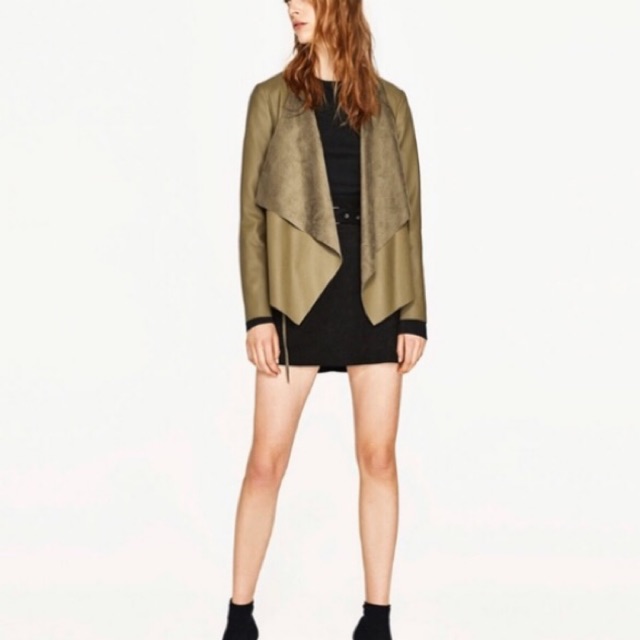 เสื้อแจ็คเก็ตหนังของ Zara สำหรับผู้หญิงพร้อมส่ง | Shopee Thailand