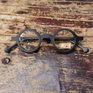 แว่นวินเทจ CHINTA กรอบแว่นตาชินตา รุ่นบิ๊กจิ๋วแบค ทรงกลม ขนาดกลาง กรอบดำ เนื้อพลาสติก เลนส์ใส การออกแบบวินเทจ