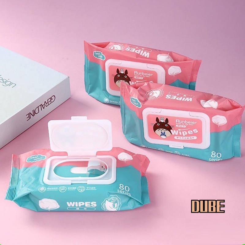 dube-ทิชชู่เปียก-กระดาษเปียก-80-แผ่น-baby-wipes-กระดาษทิชชู่เปียก-สูตรน้ำบริสุทธิ์-ผ้านุ่มชุ่มชื่น