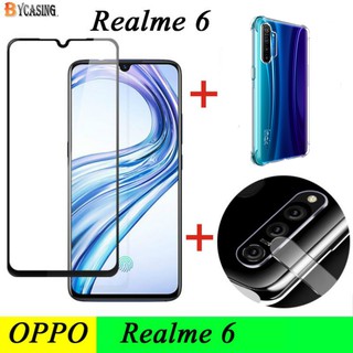 3 - in - 1 เคสฟิล์มกระจกใส+เลนส์กล้อง+ฟิล์มกันรอยสําหรับ Realme 6i / 6 Pro Realme 5i / 5 Pro Realme C3 C2 X2 Pro