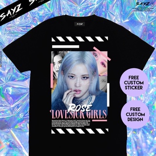 เสื้อผ้าแฟชั่น เสื้อยืด Kaos Rose Lovesick Girl ver kpop เกาหลี harajuku custom kaos kpop โดย sayzStreetwear ผู้ชายเสื้อ