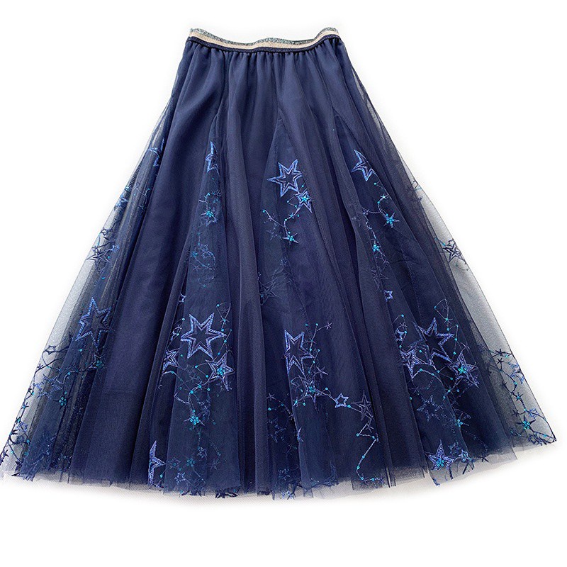 high-end-embroidered-sequin-mesh-pompous-skirt-gauze-skirt-womens-skirt-summer-swing-skirt-starry-sky