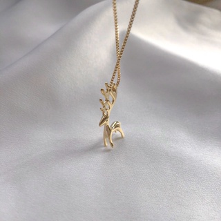 สร้อยคอประดับจี้รูปกวาง ไม่ลอก ไม่ดำ ไม่แพ้ tiny bambi necklace - apostrophe x