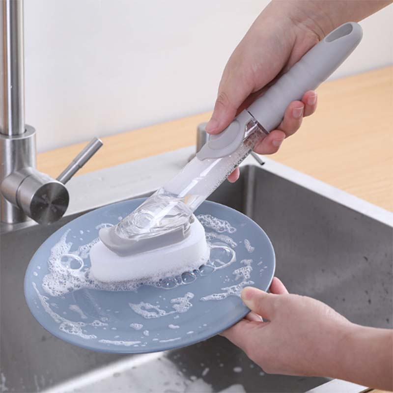 แปรงล้างจานอเนกประสงค์-smart-dishwasher-brush-มีช่องเติมน้ำยาที่ด้าม-แปรงล้างจาน-ฟองน้ำล้างจาน
