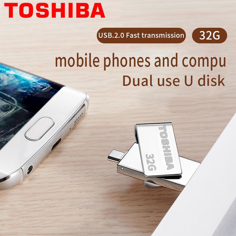 แฟลชไดรฟ์โลหะกันน้ํา-toshiba-1tb-usb-2-0-ตัวแปลง-type-c