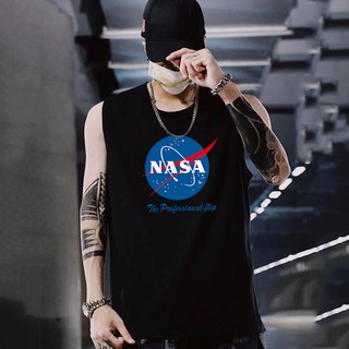 【 M-3XL 】เสื้อกั๊กผู้ชายสบาย ๆ กีฬาหลวมคอกลมพิมพ์จดหมายเสื้อกั๊ก
