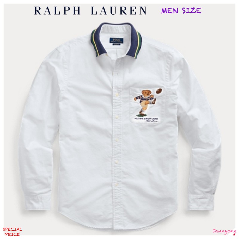 ralph-lauren-classic-fit-kicker-bear-shirt-men-size