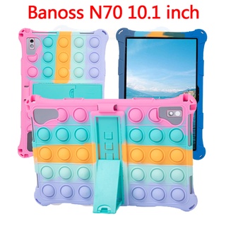 Banoss N70 10.1 นิ้ว กันกระแทก เคสป้องกัน ป้องกันเหงื่อ กระจายความร้อน Banoss N70 นิ่มพิเศษ เคสซิลิโคน Push It Bubble บรรเทาความเครียด เคสขาตั้ง