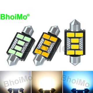 Bhoimo ใหม่ หลอดไฟ LED 31 มม. 36 มม. 39 มม. 41 มม. 6SMD 5630 DC12v สีขาว สําหรับติดป้ายทะเบียนรถยนต์
