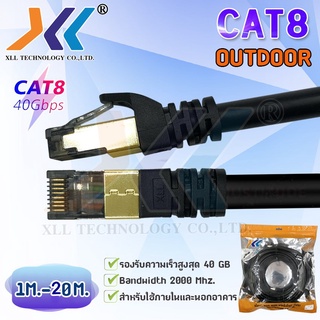 [พร้อมส่งจากไทย]สายแลน XLL CAT8 SFTP Outdoor LAN cable สายภายนอก ความยาว 1m. / 1.5M. / 2M. / 3M. / 5M. / 10M. / 15M. / 2