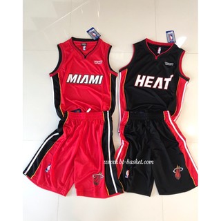 ชุดบาสทีม Miami Heat สีดำและแดง (size ผู้ใหญ่ไม่มีเบอร์)🏀🔥