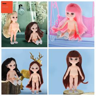 【READY/COD】ตุ๊กตา บาโบลี่ bjd ของเล่น16cm BJD Doll Body DIY Parts White Skin 13 Joints Flexible Doll Toy