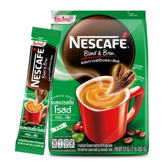 (27 ซอง) Nescafe Blend &amp; Brew Espresso Roast เนสกาแฟ เบลนด์ แอนด์ บรู เอสเปรสโซ โรสต์ กาแฟปรุงสำเร็จคั่วบดละเอียด