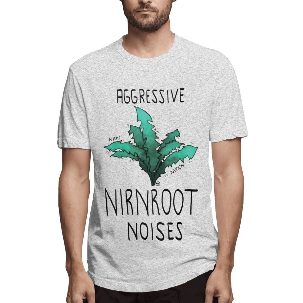 เสื้อยืด-พิมพ์ลาย-aggressive-nirnroot-noises-skyrim-elder-scrolls-your-nirnroot-สําหรับผู้ชาย