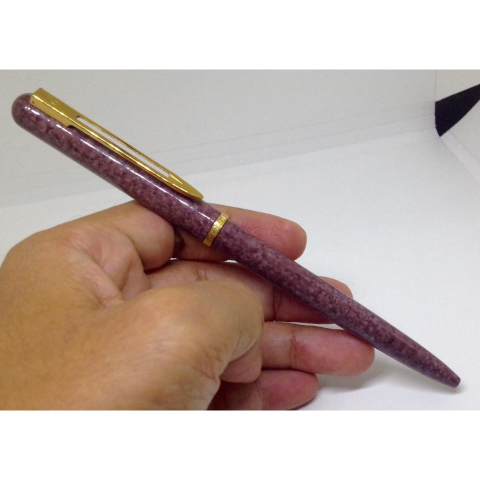 ปากกาลูกลื่น-waterman-made-in-france-ลายหินอ่อนแหนบสีทอง-มือสอง