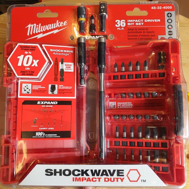 ชุดดอกไขควง milwaukee impact driver bit set 36 ชิ้น 48324005 Shopee