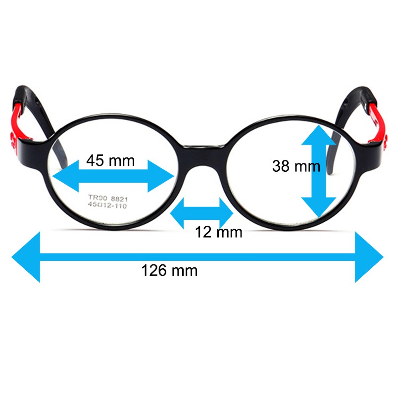 korea-แว่นตาแฟชั่นเด็ก-แว่นตาเด็ก-รุ่น-8821-c-2-สีดำขาแดง-ขาข้อต่อ-วัสดุ-tr-90-สำหรับตัดเลนส์-เบาสวมไส่สบาย