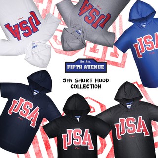 5thave รุ่น USA เสื้อฮู้ดแขนสั้น