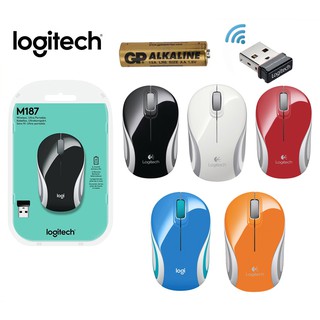 Logitech เมาส์ไร้สาย ดีไซน์ขนาดเล็ก Wireless Mini Mouse รุ่น M187
