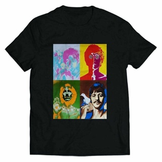 เสื้อยืดวงดนตรีFsd11ew2e เสื้อยืดผ้าฝ้าย พิมพ์ลาย The Beatles Band Psychedelic สไตล์วินเทจ สําหรับผู้ชาย RT645E65TER1332