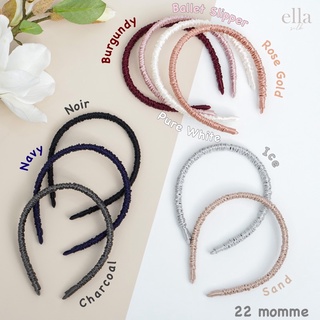 (ที่คาดผมผ้าไหมมัลเบอร์รี่ รุ่นผ้า 22momme ก้านสั้น/ก้านยาว 1 ชิ้น- 22mm slim headband)-Ella Mulberry Silk Slim Headband