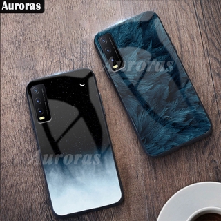 Auroras เคสกระจกนิรภัยสําหรับ Vivo Y20 2020