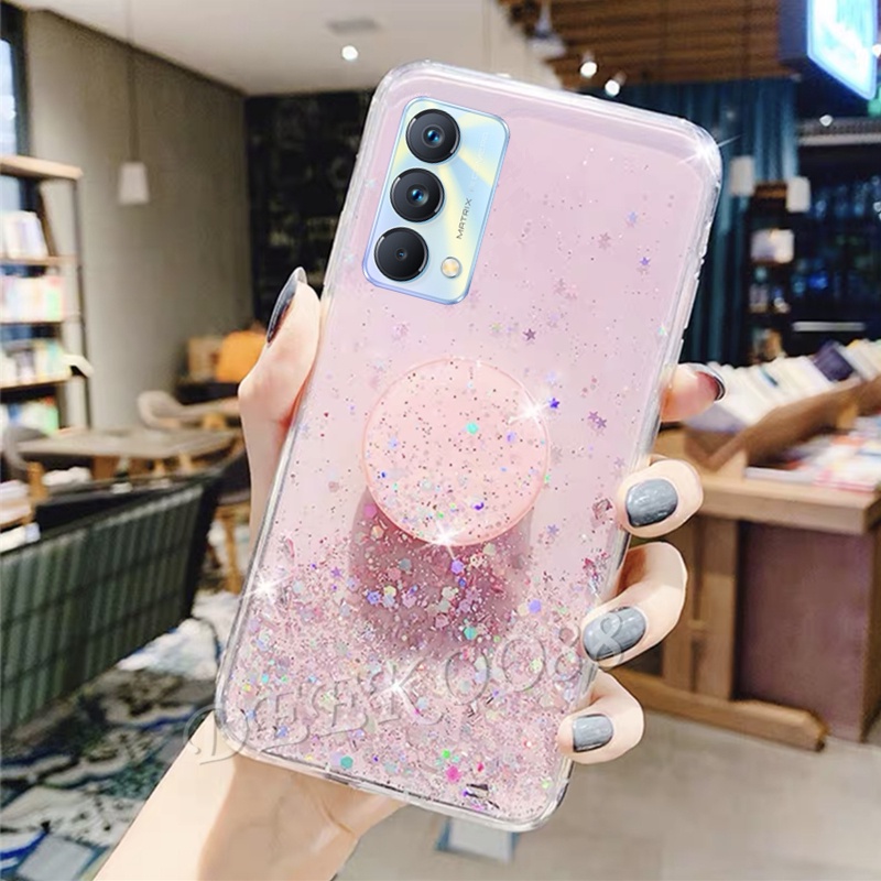 เคสโทรศัพท์-realme-gt-master-edition-bling-phone-case-glitter-star-space-with-stand-holder-tpu-soft-cover-เคส-realmegt-casing
