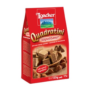 ❤️ไม่แท้คืนเงิน❤️ Loacker Quadratini Napolitaner 125g เวเฟอร์สอดไส้ครีมเฮเซลนัท