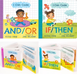 [หนังสือเด็กชุด 2 เล่ม] I Can Code: And/Or If/Then STEM Baby University loves science coding kids board book for babies