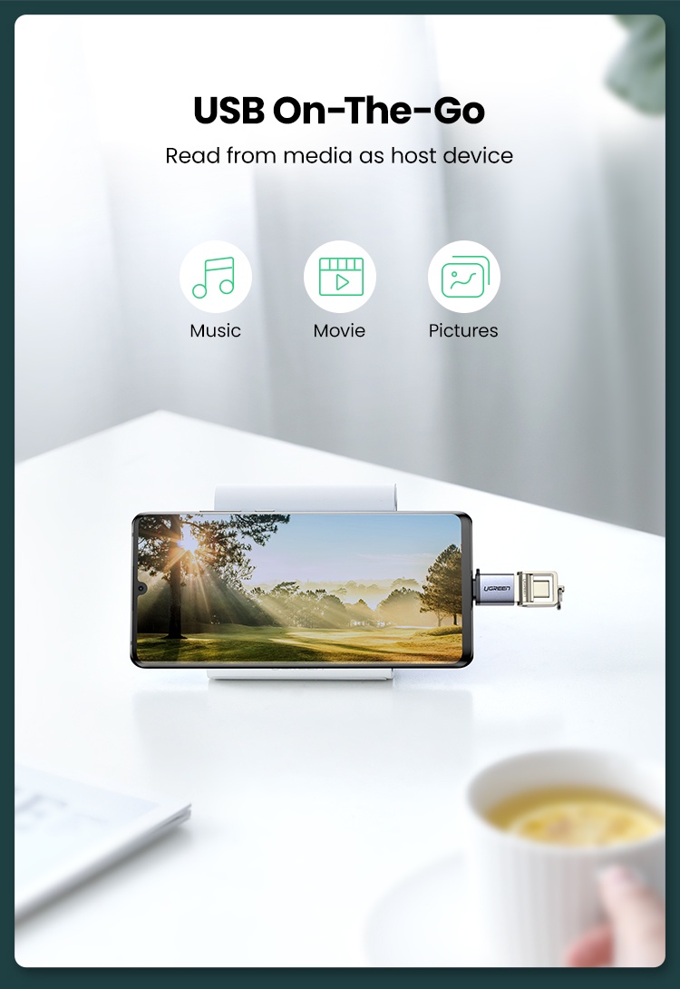 ข้อมูลเกี่ยวกับ Ugreen อะแดปเตอร์ USB 3.1 Type C เป็น USB 3.0 C OTG สําหรับ Samsung Galaxy Huawei Mate Google Gopro Oneplus Htc Macbook