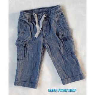 Old navy : กางเกงขายาว มีกระเป๋าข้าง สีน้ำเงิน *** 220 ฿ Size : 12-18m