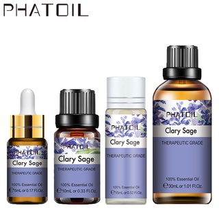 PHATOIL น้ำมันหอมระเหย สำหรับเครื่องทำความชื้น พร้อมที่หยด กลิ่น Clary Sage ขนาด 5/10/15/30 มล.