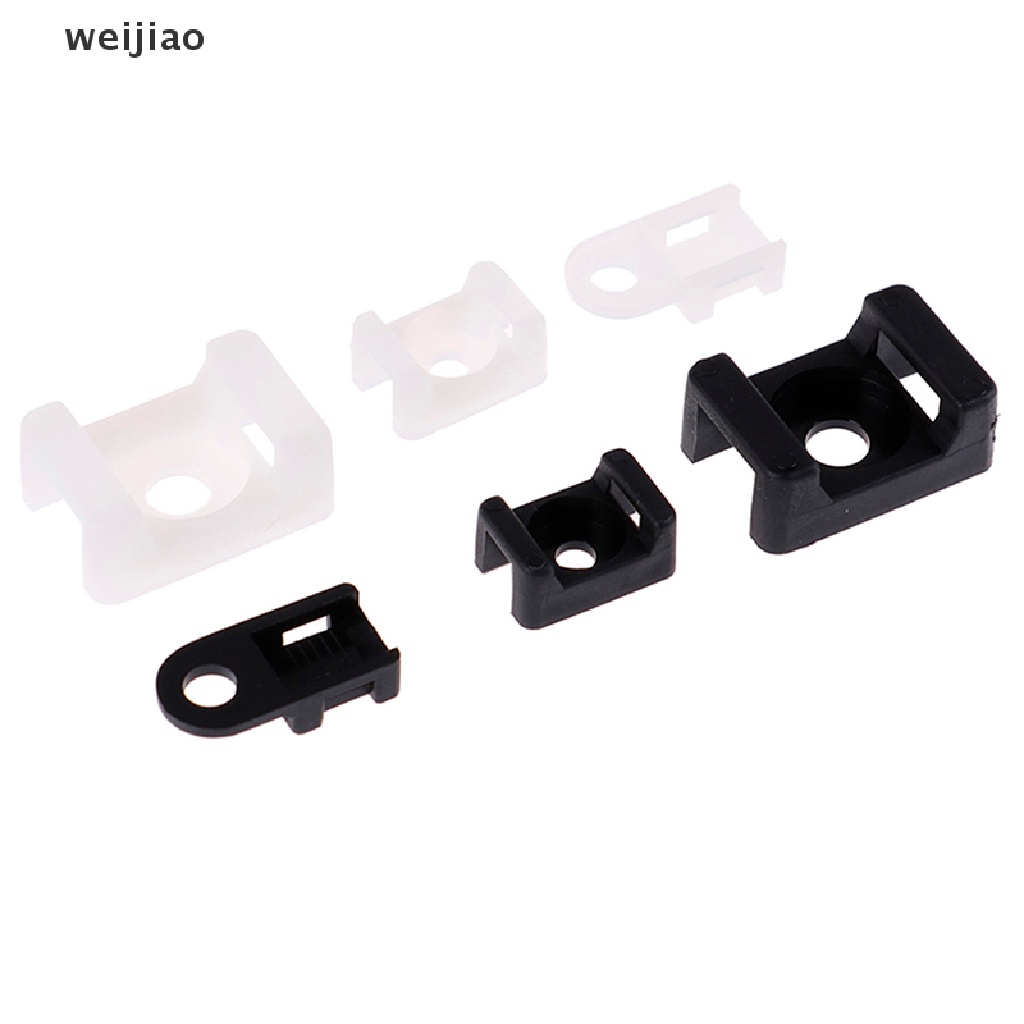 wei 100PCS Plastic Wire Cable Zip Tie Screw Fixing Mount Base Holder ie ...