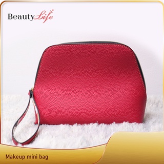 Makeup mini bag กระเป๋าเครื่องสำอาง กระเป๋าแยกขนาดเล็ก ใส่เครื่องสำอางค์ หรือของใช้ สีแดง