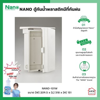 NANO ตู้กันน้ำพลาสติกมีที่กันฝน (ฝาทึบ/ฝาใส)