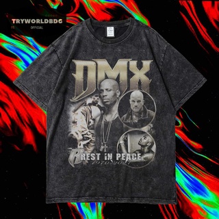 เสื้อยืดพิมพ์ลายแฟชั่น เสื้อยืด โอเวอร์ไซซ์ โอเวอร์ไซซ์ พิมพ์ลาย DMX REST IN PLACE VINTAGE RAP