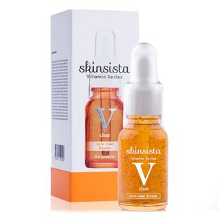 [บูสเตอร์เคลียร์สิว] Skinsista V acne clear booster 15 ml. เซรั่มบำรุงผิว สกินซิสต้า วี แอคเน่ เคลียร์ บูสเตอร์ 15 มล.