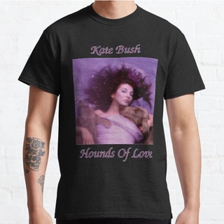 เสื้อยืดอินเทรนด์ผู้ชายอินเทรนด์ผู้หญิงเสื้อยืด พิมพ์ลาย Kate Bush Hounds of love สไตล์คลาสสิกS-3XL